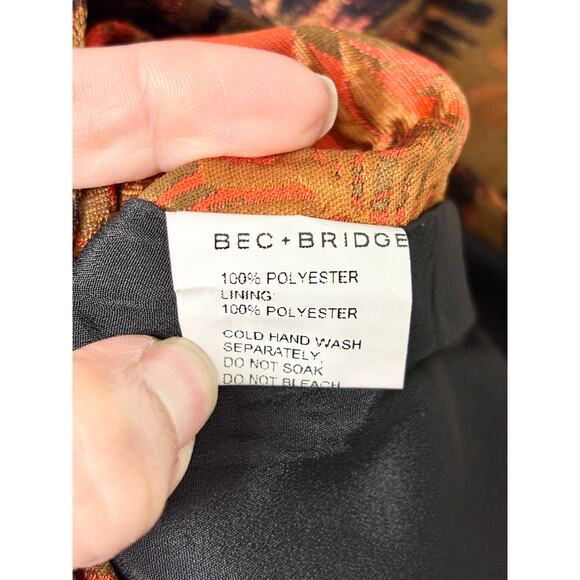 Bec & Bridge Far Out Asymmetric One Shoulder Mini Dress Red Palm Women's US 2 - Picture 5 of 5